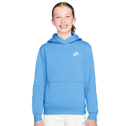 Boys' Grade School - Nike NSW Club LBR Fleece Hoodie  - Football Blue/White