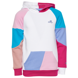Girls' Grade School - Champion Colorblock Hoodie - Pink/White