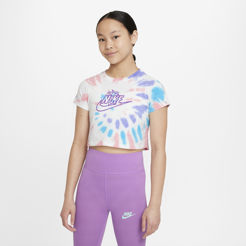 

Girls Nike Nike NSW Spring Break Crop T-Shirt - Girls' Grade School White/White Size M