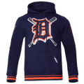 Pro Standard TIGERS MASH UP RIB FLC PO HOODIE - Pro Standard Midnight Navy/Orange