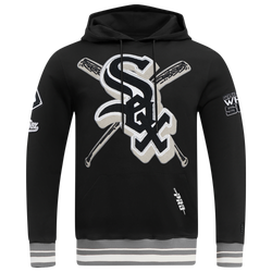 Men's - Pro Standard WHITE SOX MASH UP RIB FLC PO HOODIE - Black/Gray