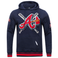 Pro Standard BRAVES MASH UP RIB FLC PO HOODIE - Pro Standard Midnight Navy/Red