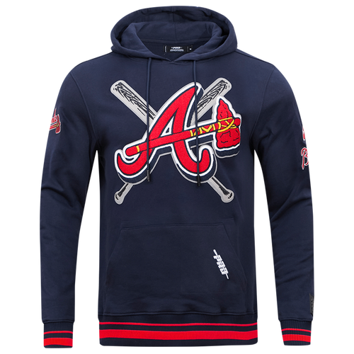  - Pro Standard BRAVES MASH UP RIB FLC PO HOODIE - Midnight Navy/Red