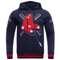 Pro Standard RED SOX MASH UP RIB FLC PO HOODIE - Pro Standard Midnight Navy/Red