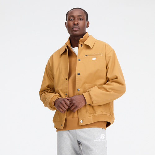 Shop New Balance Mens  Athletics Polar Line Work Jacket In Tobacco/grey