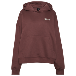 Women's - New Balance Linear Heritage Brushed Back Fleece Hoodie - Maroon/Maroon