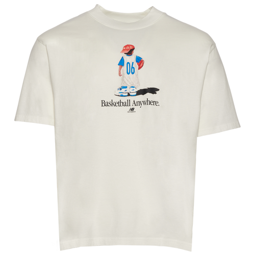 

New Balance Mens New Balance Hoops Graphic T-Shirt - Mens Sea Salt/Multi Size M