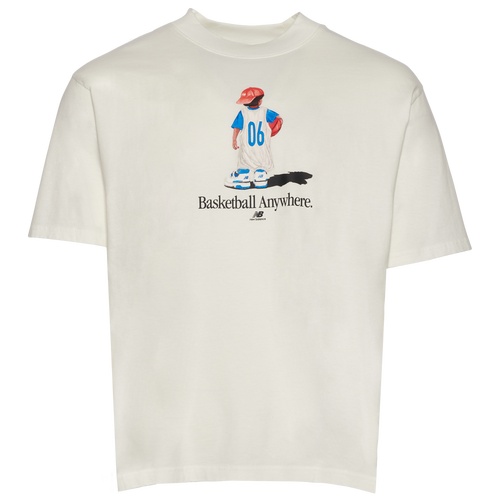 

New Balance Mens New Balance Hoops Graphic T-Shirt - Mens Sea Salt/Multi Size XL