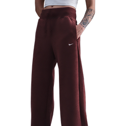 Women's - Nike NSW Phoenix Plush Wide Pants - Maroon/Maroon