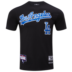 Men's - Pro Standard DODGERS LOGO CLASSIC MESH PRO TEAM TAPING SHIRT - Black
