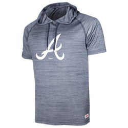 Men's - Stitches Braves Raglan Short Sleeve Pullover Hoodie - Navy