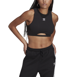 Women's - adidas Ribbed Tank  - Black/White