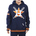 Pro Standard ASTROS MASH UP RIB FLC PO HOODIE - Pro Standard Midnight Navy/Orange