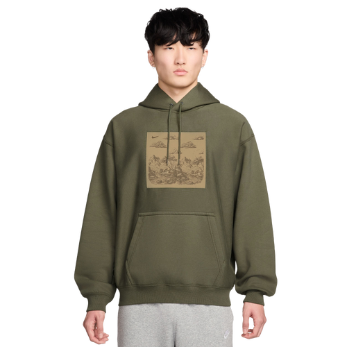 MENS - Nike NL Solo Swoosh Pullover Hood Gfx - Olive/Tan