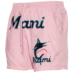 Men's - Pro Standard Marlins Team Woven Shorts - Pink/Black
