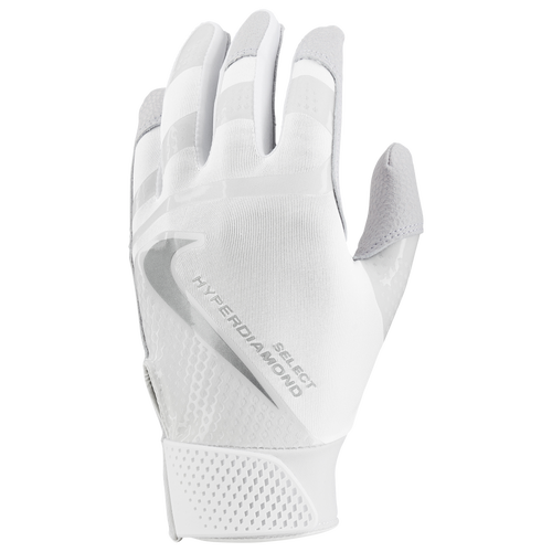 

Nike Womens Nike Hyperdiamond Select 2.0 Batting Gloves - Womens White/Metallic Silver Size S