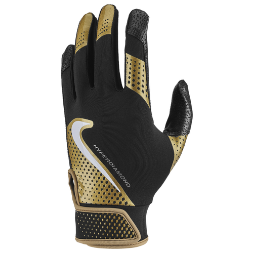 

Nike Womens Nike Hyperdiamond 2.0 Batting Gloves - Womens Black/Gold/White Size S