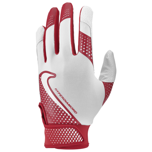 

Nike Womens Nike Hyperdiamond 2.0 Batting Gloves - Womens White/University Red/White Size M