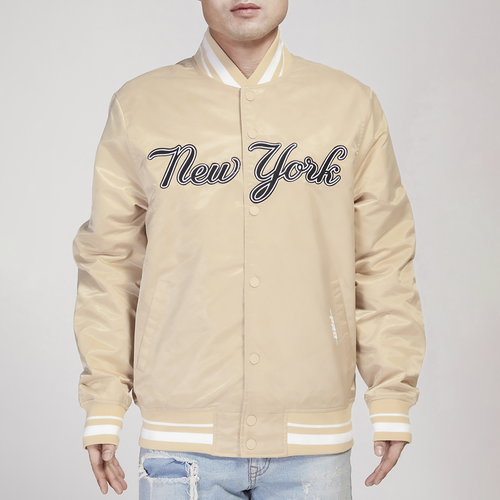 

Pro Standard Mens New York Yankees Pro Standard Yankees Animal Satin Jacket - Mens Sandstone/Sandstone Size S