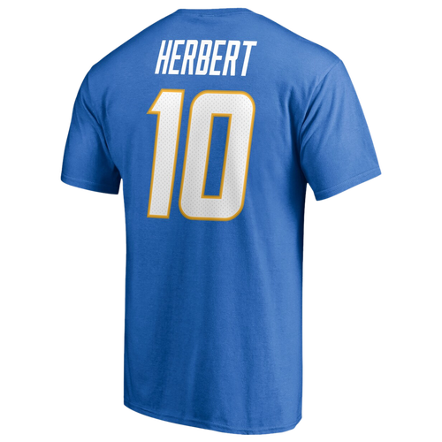 

Fanatics Mens Justin Herbert Fanatics Chargers Icon Name & Number T-Shirt - Mens Blue Size S