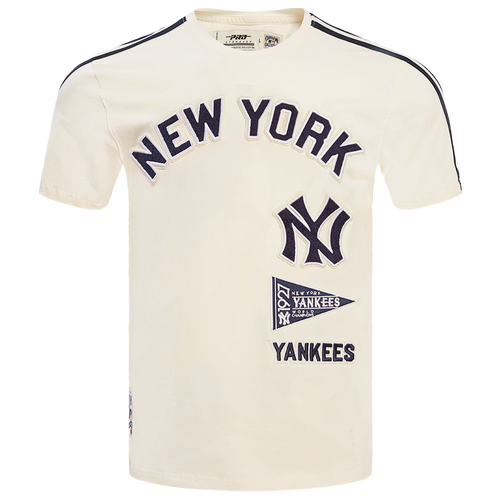 MENS - Pro Standard YANKEES RETRO CLASSIC SJ STRIPED TEE - Eggshell/Midnight Navy