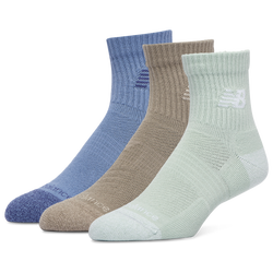 New Balance Active Cushion 3PK Quarter Sock - Arid Stone/Clay Ash/Dusk Shower