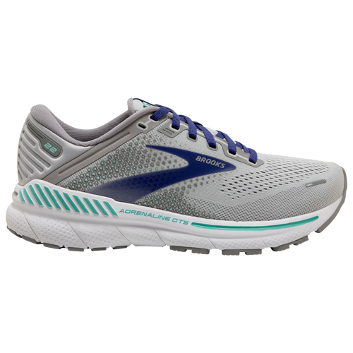 

Brooks Womens Brooks Adrenaline GTS 22 - Womens Shoes Grey/Blue/Green Size 10.5