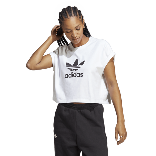 

adidas Originals Womens adidas Originals Cropped T-Shirt - Womens Black/White Size S