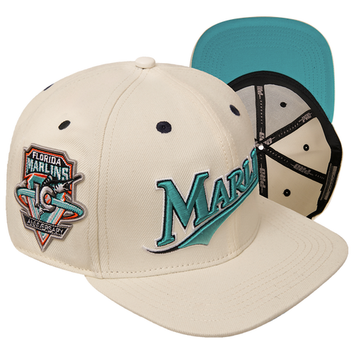 

Pro Standard Mens Miami Marlins Pro Standard Marlins Retro Classic Snapback Hat - Mens Eggshell/Teal Size One Size