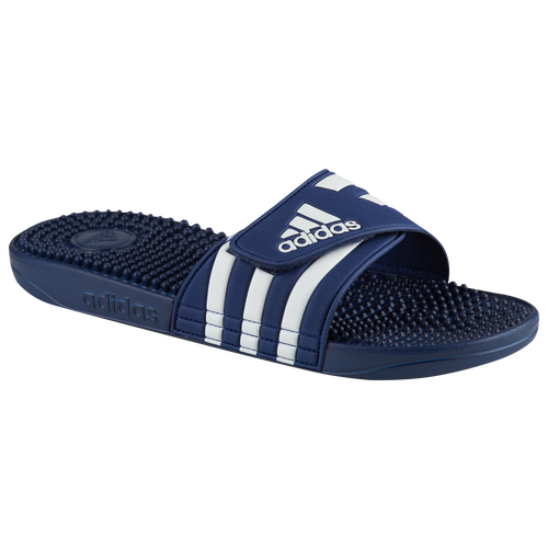 

adidas Mens adidas Adissage Slides - Mens Shoes White/Dark Blue Size 4.0