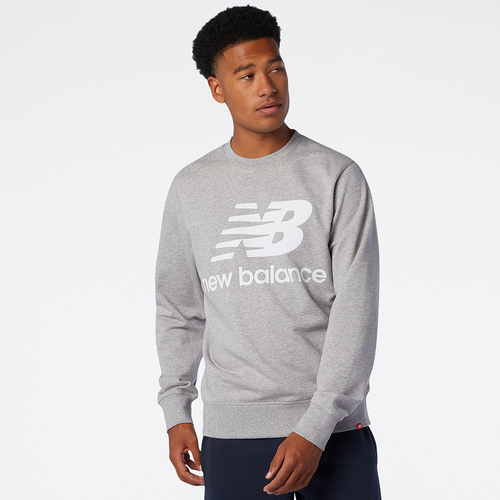 

New Balance Mens New Balance Essentials Stacked Crew - Mens Grey/Grey Size M