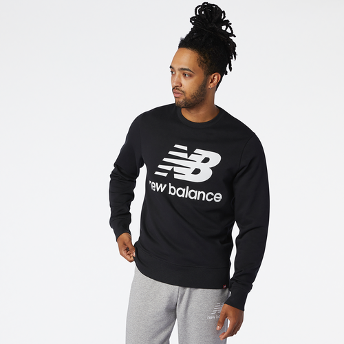 

New Balance Mens New Balance Essentials Stacked Crew - Mens Black/Black Size XL