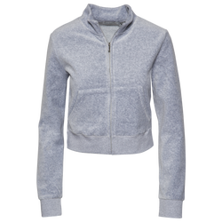 Women's - Juicy Couture Velour Jacket -  Grey Powder Hthr/ Grey Powder Hthr