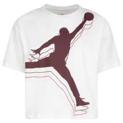 Girls' Preschool - Jordan Lux Court Jumpman T-Shirt - White/Maroon