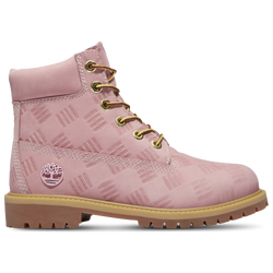 Girls' Grade School - Timberland Premium 6" Waterproof Embossed Boots  - Pink/Pink