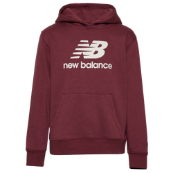 Boys' Grade School - New Balance Classic Fleece Hoodie  - Burgundy/White