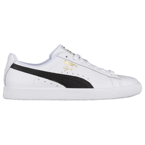 

PUMA Mens PUMA Clyde - Mens Shoes White/Black/Team Gold Size 11.0