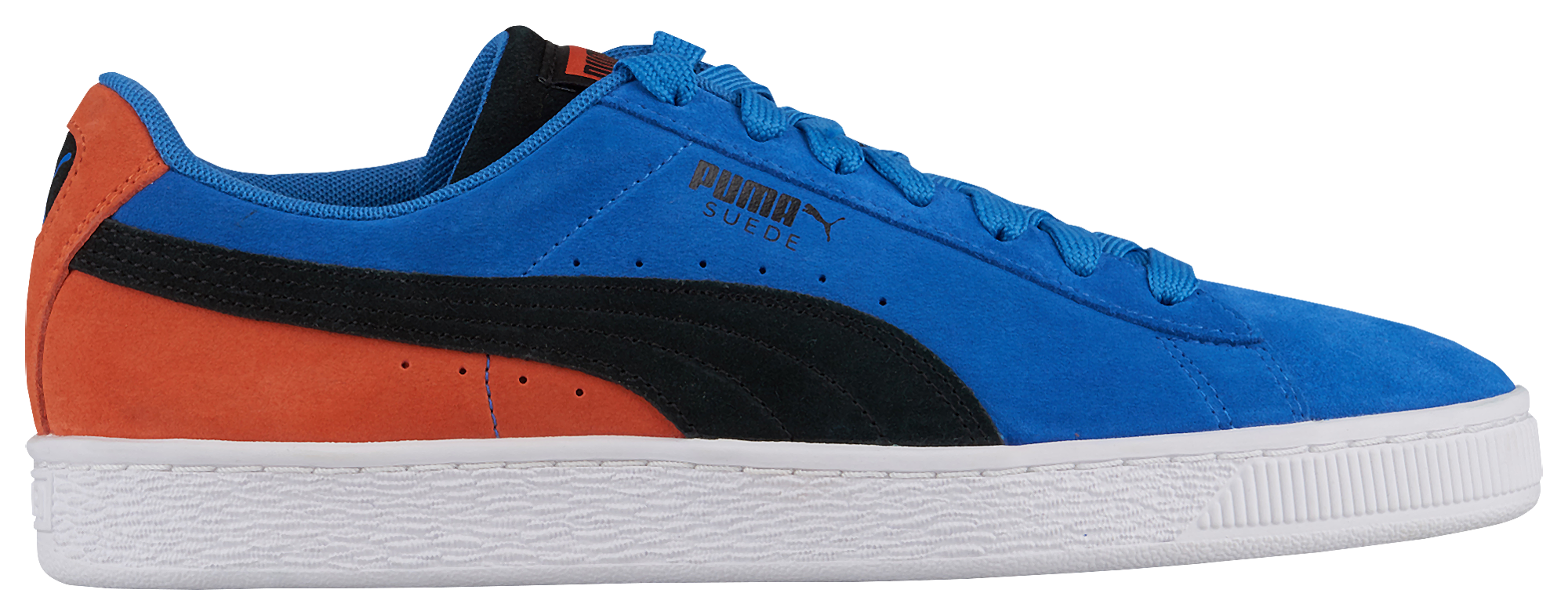 puma suede azul e laranja