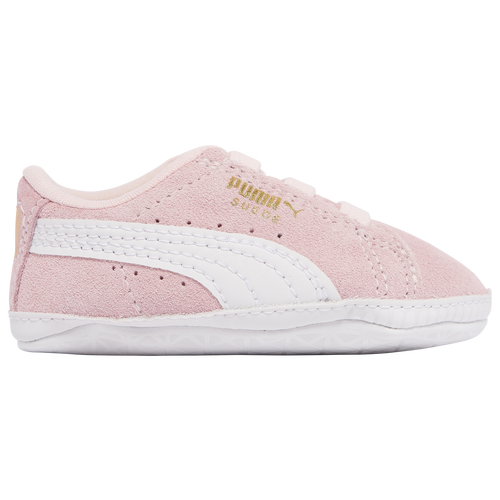 Shop Puma Girls Infant   Suede Crib In White/pink