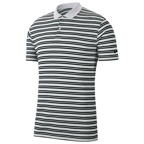 Nike Mens Dry Victory Stripe Golf Polo In White/pure Platinum/black ...