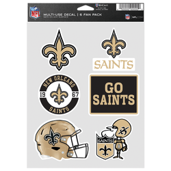 Adult - WinCraft New Orleans Saints Fan Decals 6-pack - Black/Old Gold/White