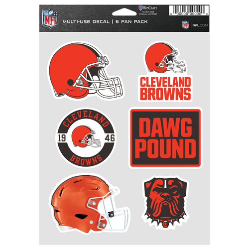 Womens Cleveland Browns WinCraft Cleveland Browns Fan Decals 6-pack - Adult - Brown / Orange / White
