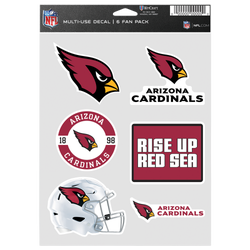 Adult - WinCraft Arizona Cardinals Fan Decals 6-pack - Black/Cardinal Red/White