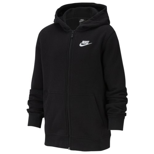

Nike Boys Nike NSW F/Z Club Hoodie - Boys' Grade School Black/White Size M