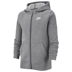 Boys' Grade School - Nike NSW F/Z Club Hoodie - Carbon Heather/Smoke Grey/White