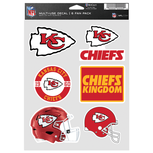 Womens Kansas City Chiefs WinCraft Kansas City Chiefs Fan Decals 6-pack - Adult - White / Red / Gold