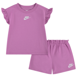 Girls' Preschool - Nike Baby French Terry Set - White/Purple
