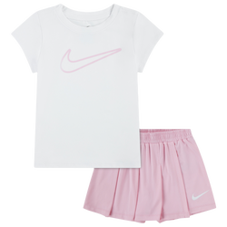 Girls' Preschool - Nike All Day Play Skort Set - White/Pink