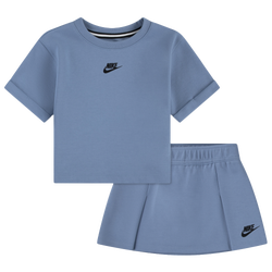Girls' Preschool - Nike Tech Fleece Skirt Set - Black/Blue