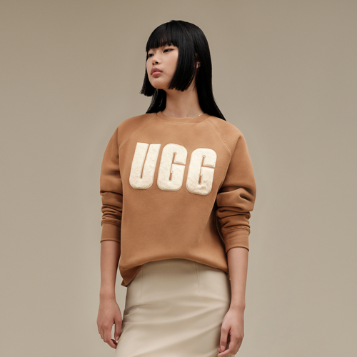 

UGG Womens UGG Madeline Fuzzy Logo Crewneck - Womens Chestnut/Plaster Size S